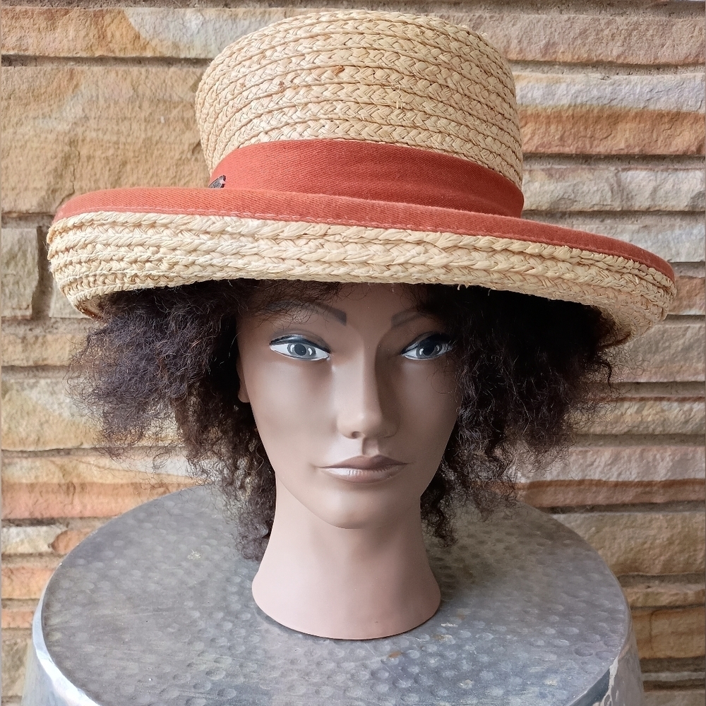 Sun & Sand Stylish Tan and Orange Women's Straw Hat